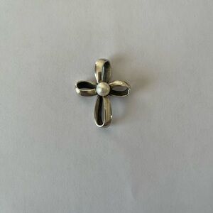 James Avery ribbon cross pearl pendant